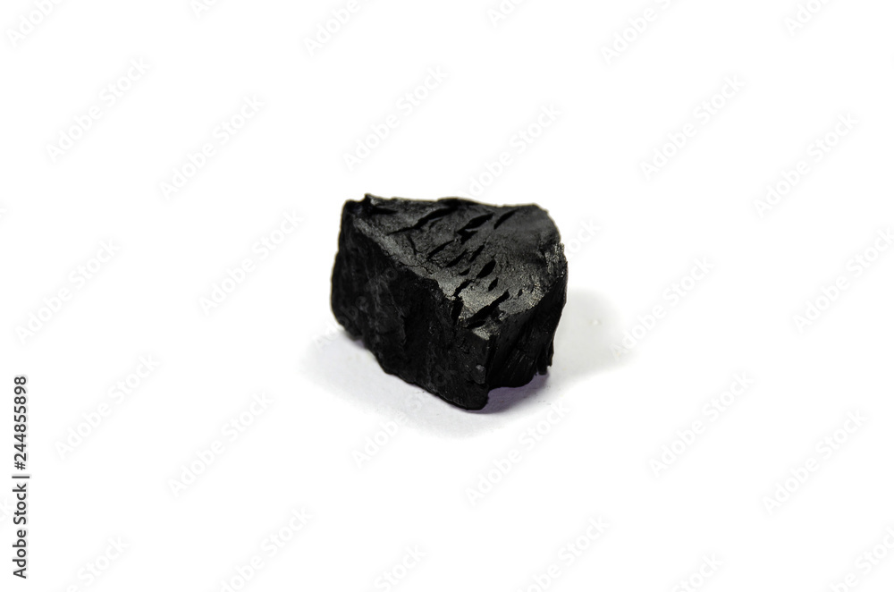 Hardwood charcoal isolated on white background, The collection of natural charcoal