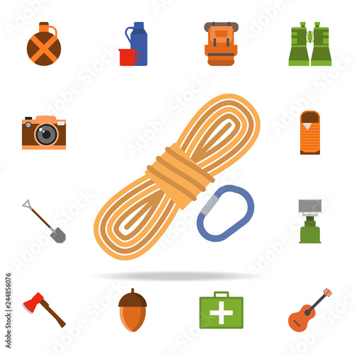 hiking rope colored illustration icon. Camping icons universal set for web and mobile
