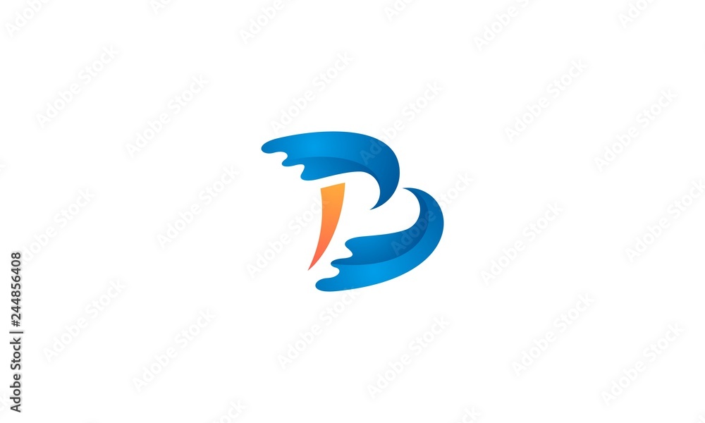 Fototapeta premium b blue bird logo