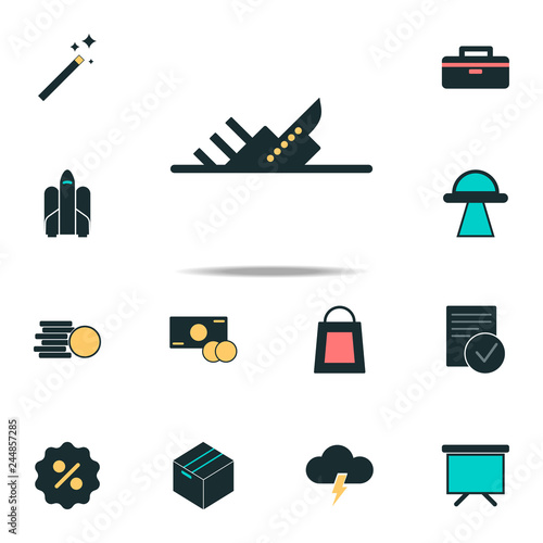 sinking ship icon. web icons universal set for web and mobile