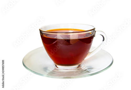 Cup of tea warm isolated on white background