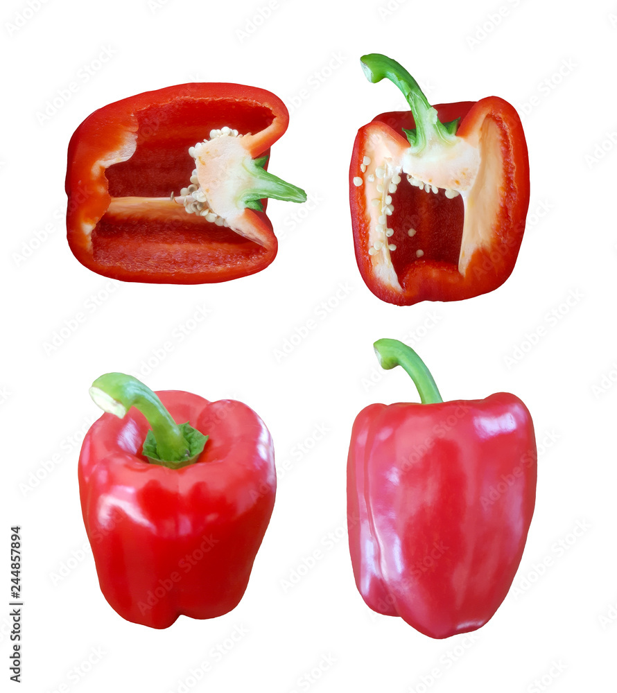 Red Sweet pepper isolated on white background