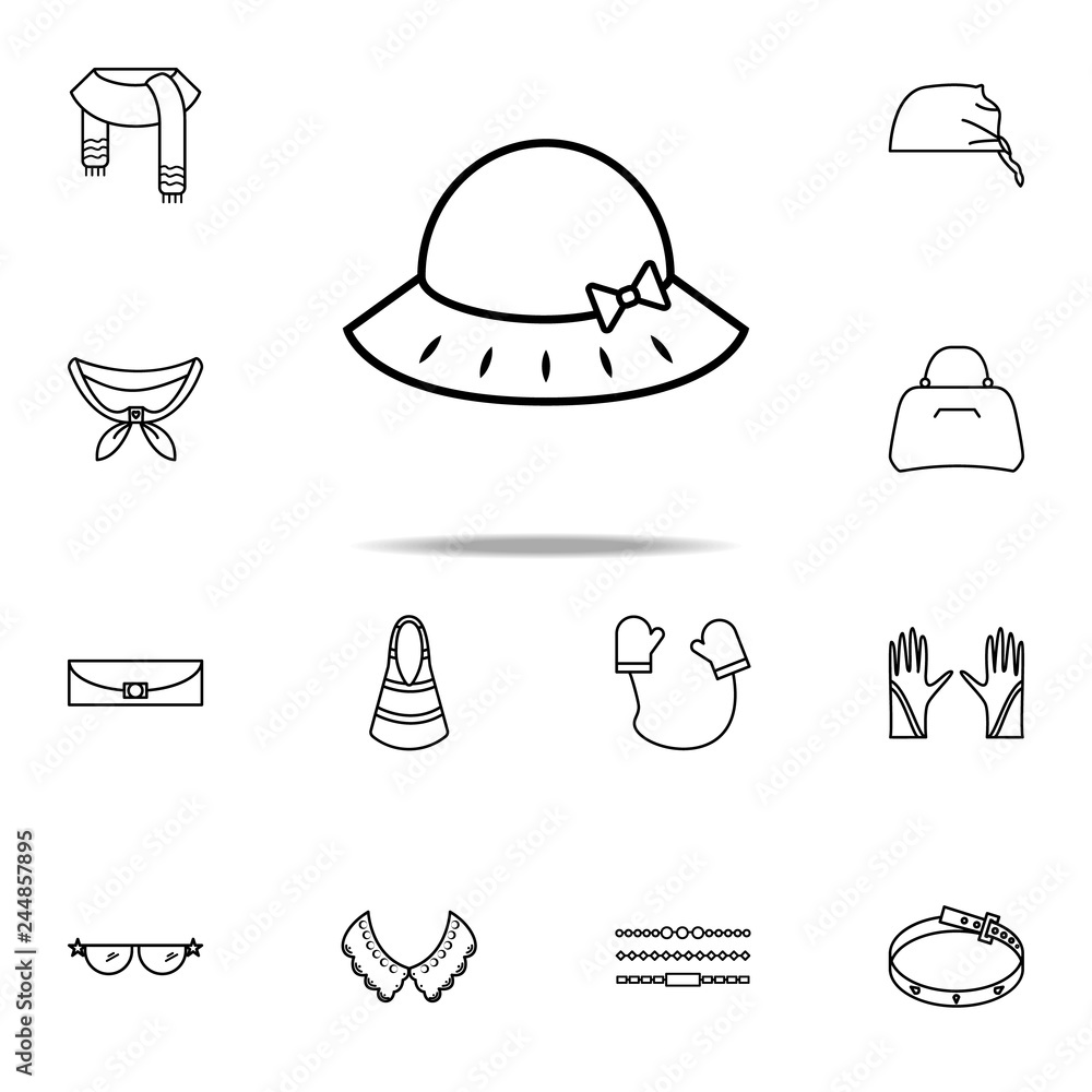 panama hat icon. Woman Accessories icons universal set for web and mobile panama hat icon. Woman Accessories icons universal set for web and mobile