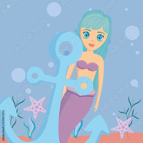 mermaid and anchor design