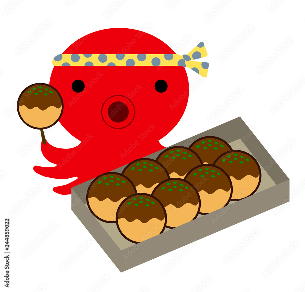 たこ焼きとタコ Stock イラスト Adobe Stock