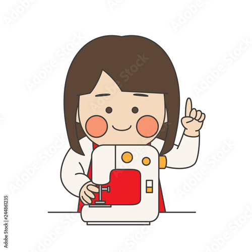 女性キャラクターミシン