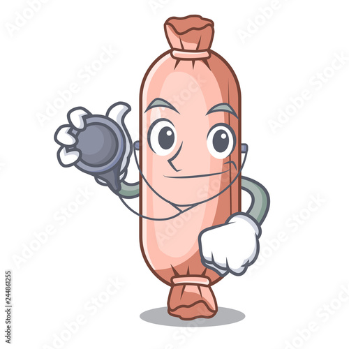 Doctor bolster on the funny cartoon shape