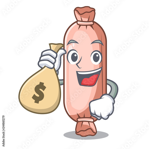 With money bag bolster on the funny cartoon shape