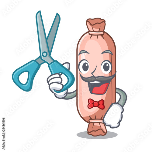 Barber bolster on the funny cartoon shape