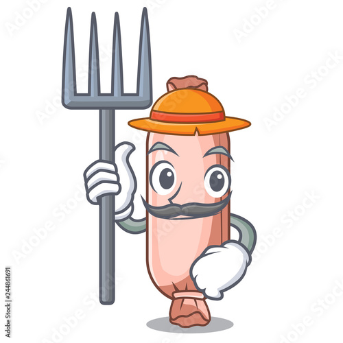 Farmer bolster on the funny cartoon shape