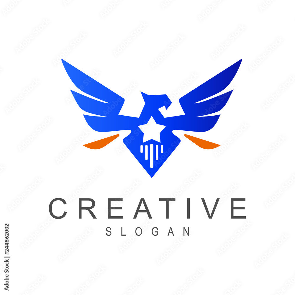 Obraz premium eagle with star logo template
