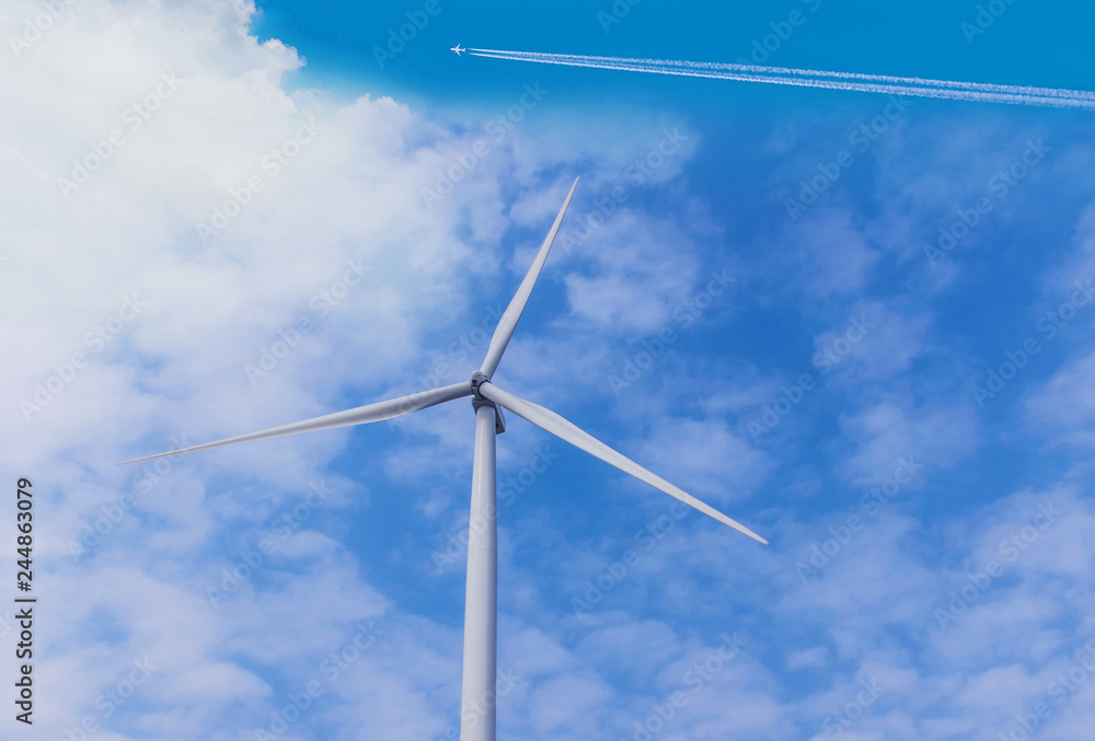 The wind turbines generating electricity farm with the beautiful sky cloud background. The wind turbines generating electricity farm with the beautiful sky cloud background.