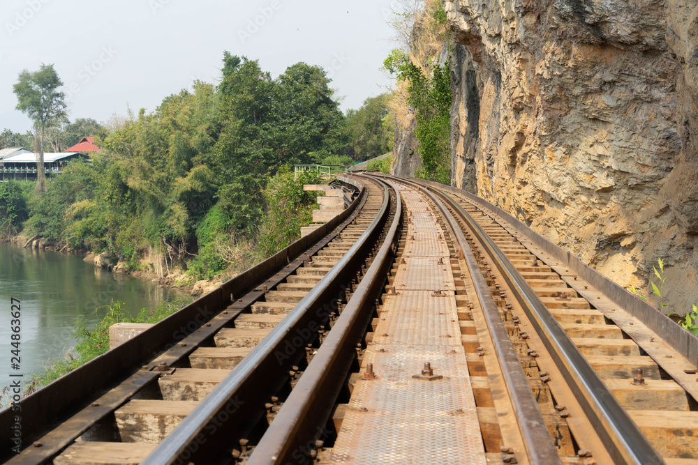 Death Railway danger create period World war two Sai Yok, Kanchanaburi Near Bangkok Thailand Death Railway danger create period World war two Sai Yok, Kanchanaburi Near Bangkok Thailand