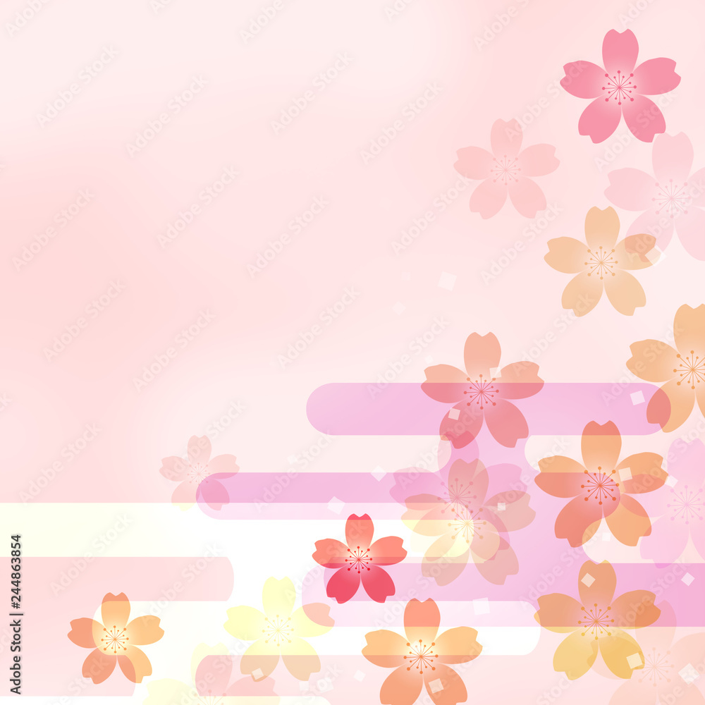 桜 和柄 さくら 和風 サクラ 花 春 和の背景 和柄背景 Stock イラスト Adobe Stock