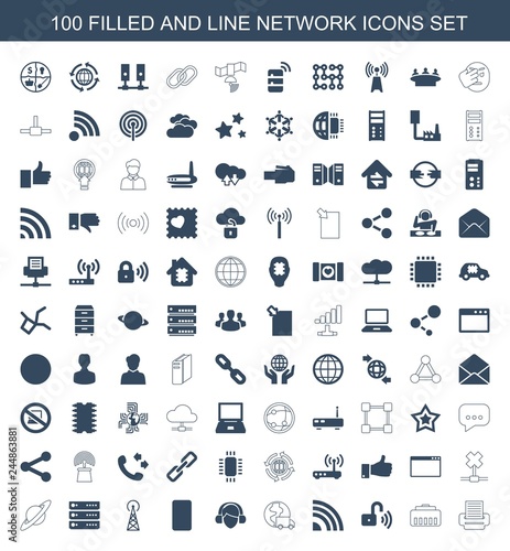 100 network icons