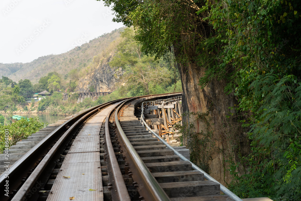 Death Railway danger create period World war two Sai Yok, Kanchanaburi Near Bangkok Thailand Death Railway danger create period World war two Sai Yok, Kanchanaburi Near Bangkok Thailand