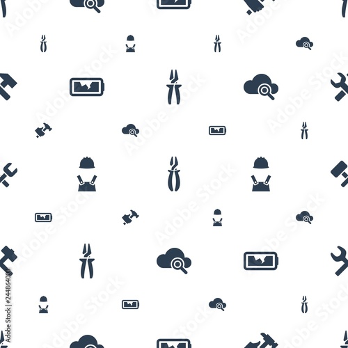 maintenance icons pattern seamless white background