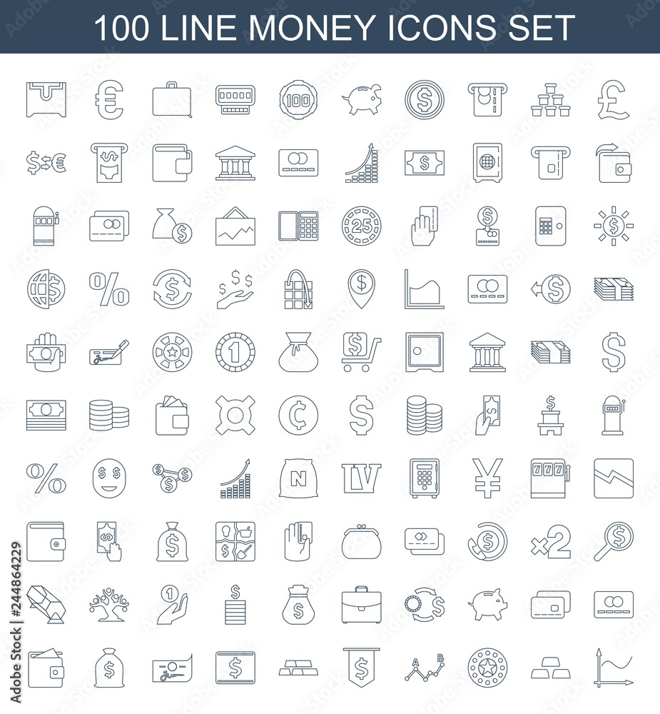 100 money icons