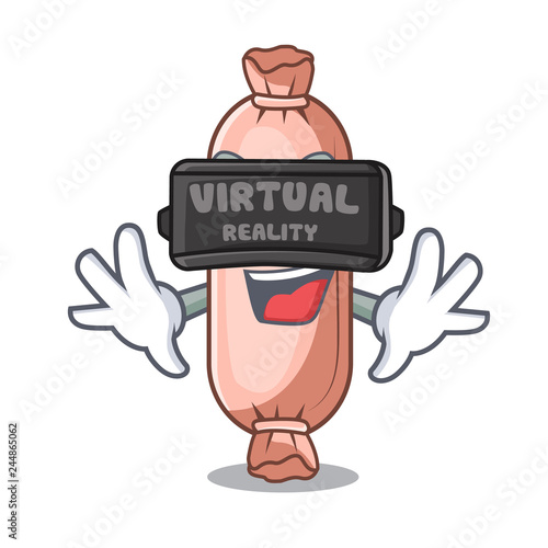 Virtual reality bolsters placed in cartoon sleeping room