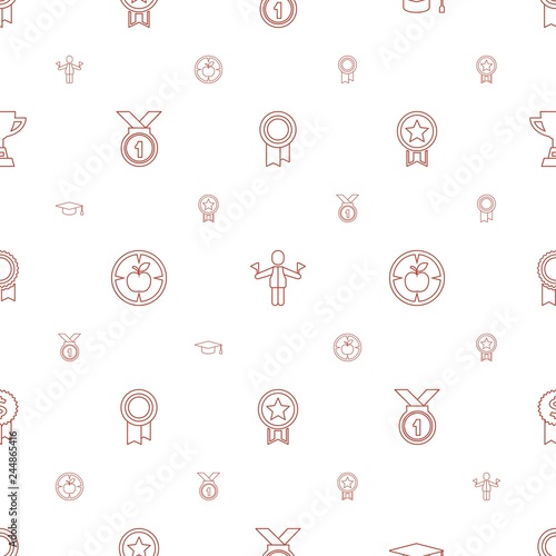 achievement icons pattern seamless white background