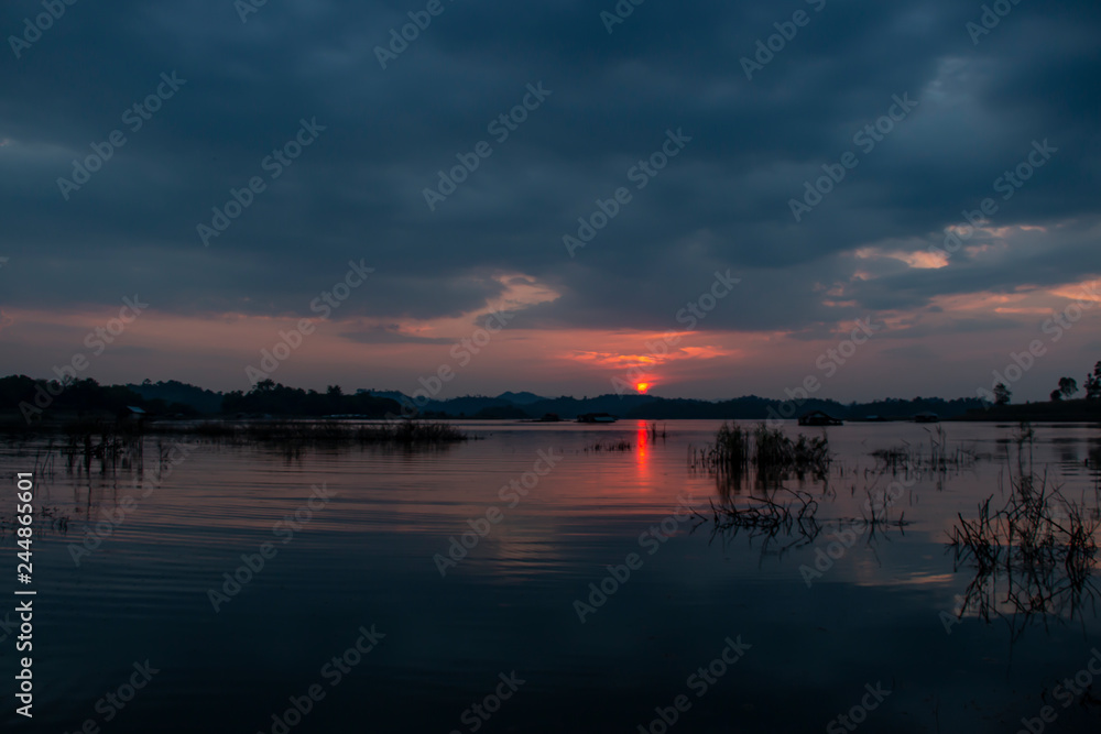 Landscape of sunset at the lake