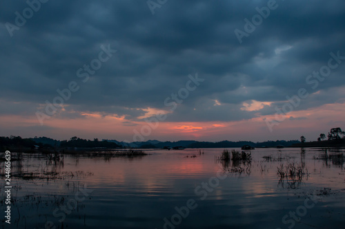 Landscape of sunset at the lake