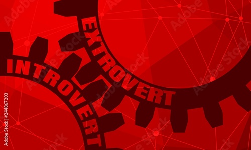 Extrovert and introvert. Mechanism of gears. Communication concept in industrial design. Modern brochure design template. Connected lines with dots.