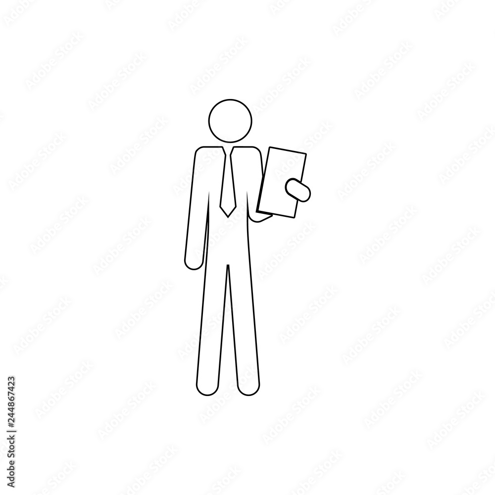 business man with a folder icon. Element of cyber security for mobile concept and web apps icon. Thin line icon for website design and development, app development business man with a folder icon. Element of cyber security for mobile concept and web apps icon. Thin line icon for website design and development, app development