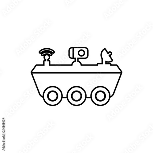 moon-rover icon. Element of cyber security for mobile concept and web apps icon. Thin line icon for website design and development, app development