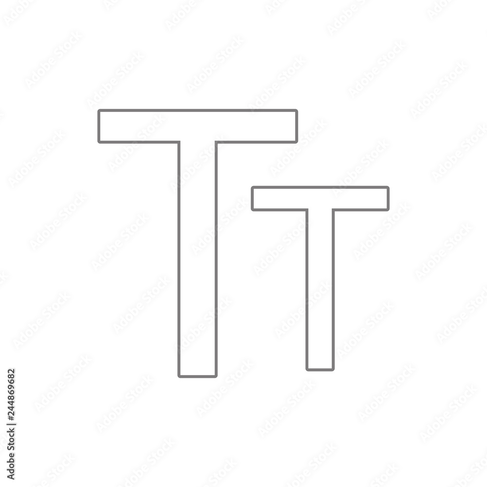Text t letter sign icon. Element of cyber security for mobile concept and web apps icon. Thin line icon for website design and development, app development Text t letter sign icon. Element of cyber security for mobile concept and web apps icon. Thin line icon for website design and development, app development