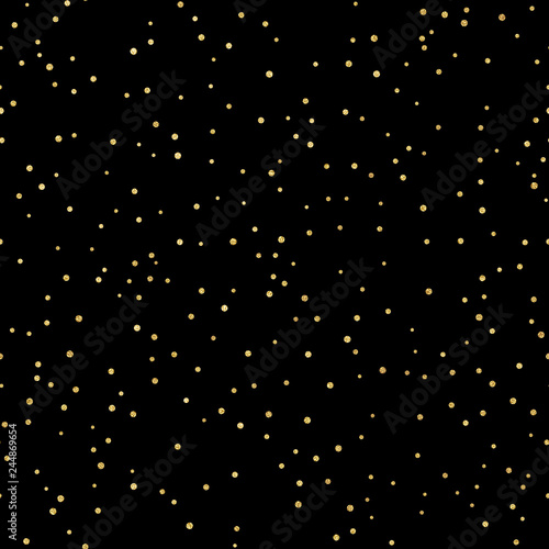 Glitter gold seamless pattern with polka dots. Hipster trendy effect. EPS 10