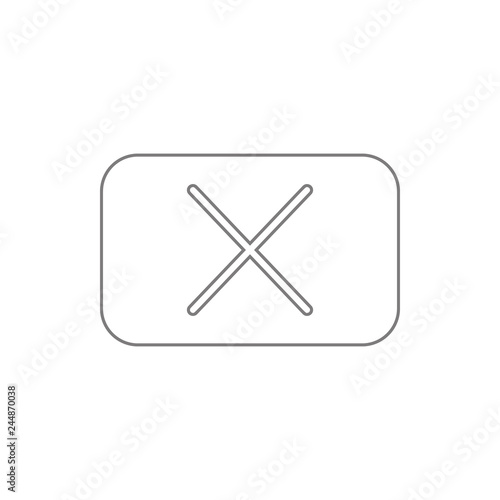 cross in a square icon. Element of cyber security for mobile concept and web apps icon. Thin line icon for website design and development, app development