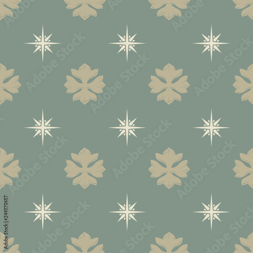 Wallpaper Mural Gothic floral crosses and stars. Seamless pattern. Popular decorative motiff in Medieval european art. Element for designing medieval style illustrations. Retro colors. EPS 10 vector illustration Torontodigital.ca