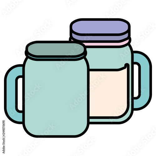 cute beverage jars icons
