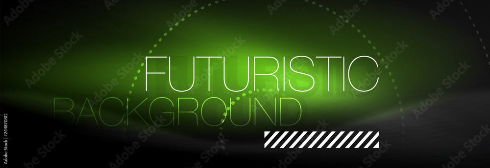 Glowing neon circle line dots, round line design, abstract style on black background. Neon abstract round circles Magic neon lights and glowing dots