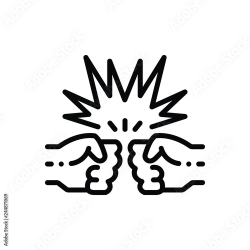Black line icon for clash 