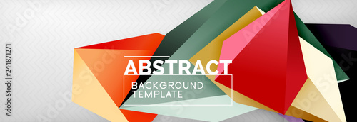 3d polygonal shape geometric background, triangular modern abstract composition