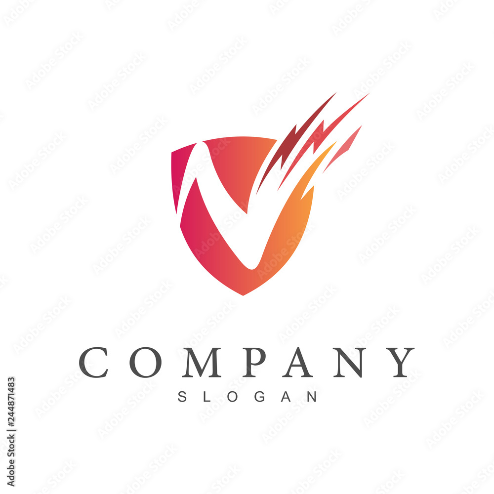 shield + letter v logo shield + letter v logo