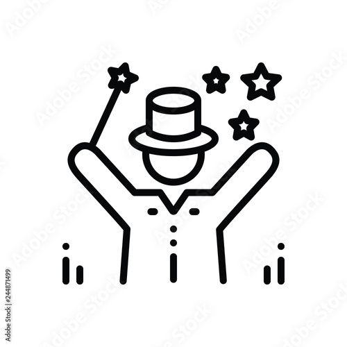 Black line icon for magic 