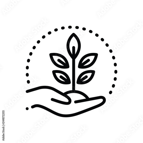 Black line icon for conserving 