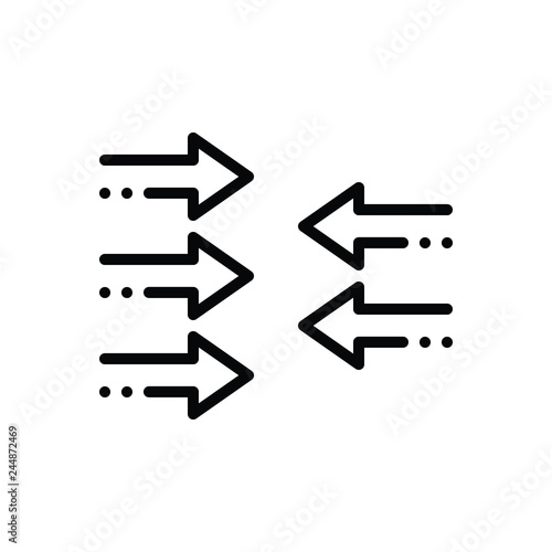 Black line icon for contrary 