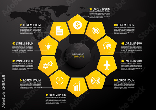 infographics business chart design template. You can place relevant content in the area, vector illustration.