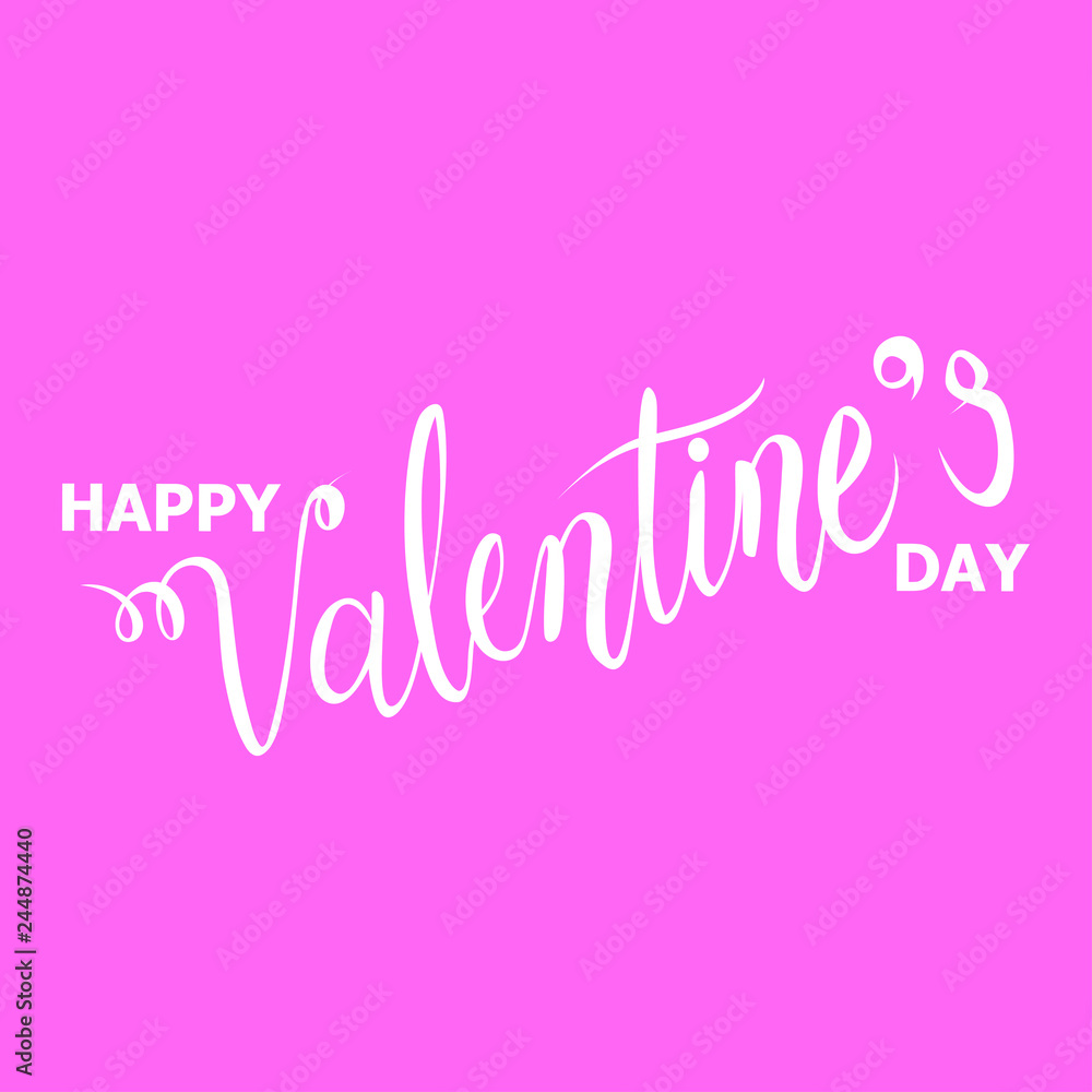 Happy valentine's day  vector text Calligraphic Lettering design