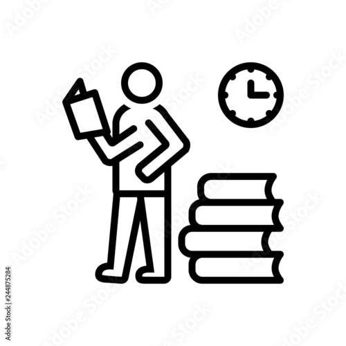 Black line icon for cramming 