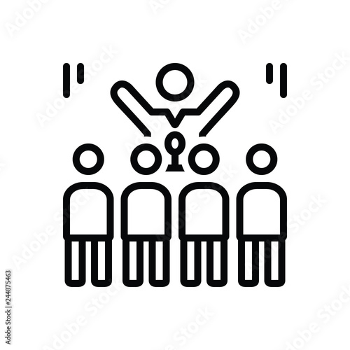 Black line icon for criticizes judge 