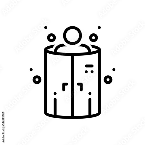 Black line icon for cryotherapy 