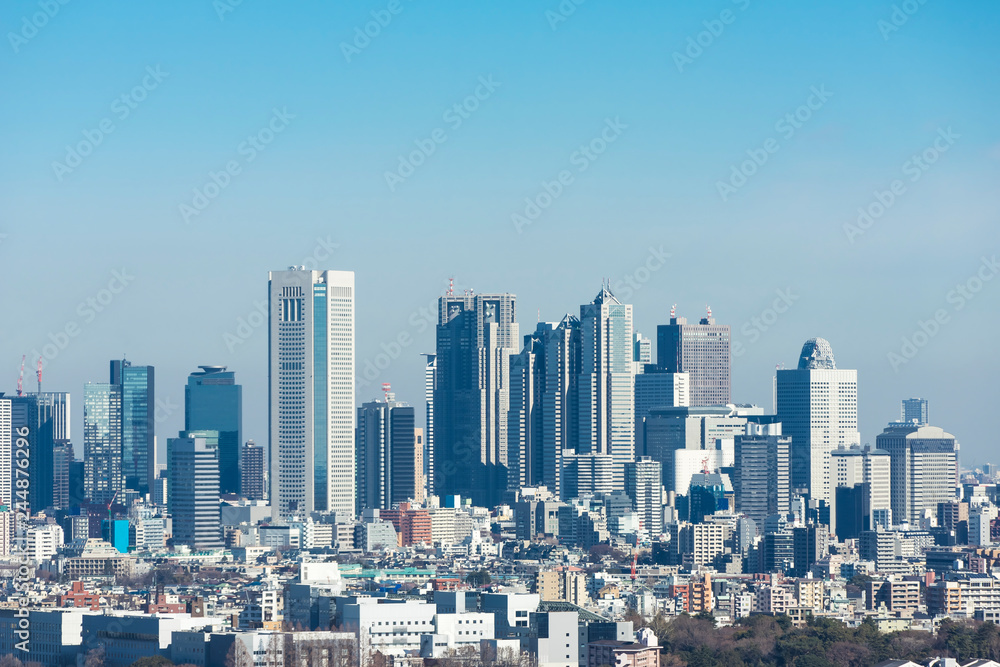 東京新宿の高層ビル群と街並み
