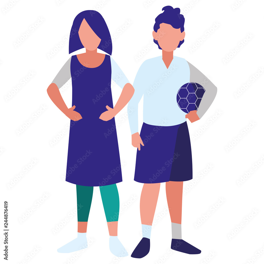 Obraz premium couple of girls avatars characters