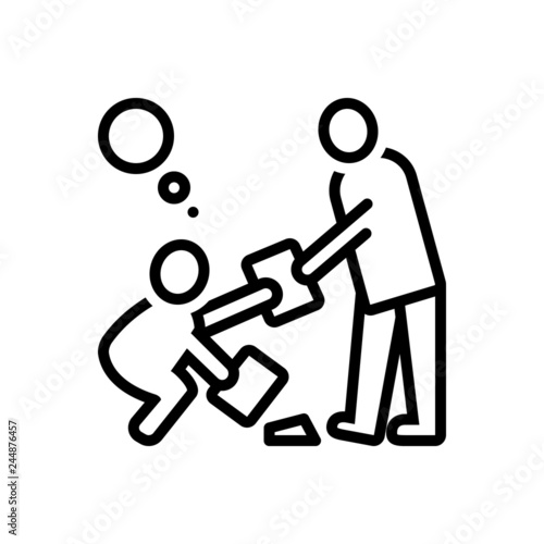 Black line icon for decency  