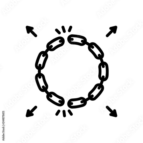 Black line icon for detachment 